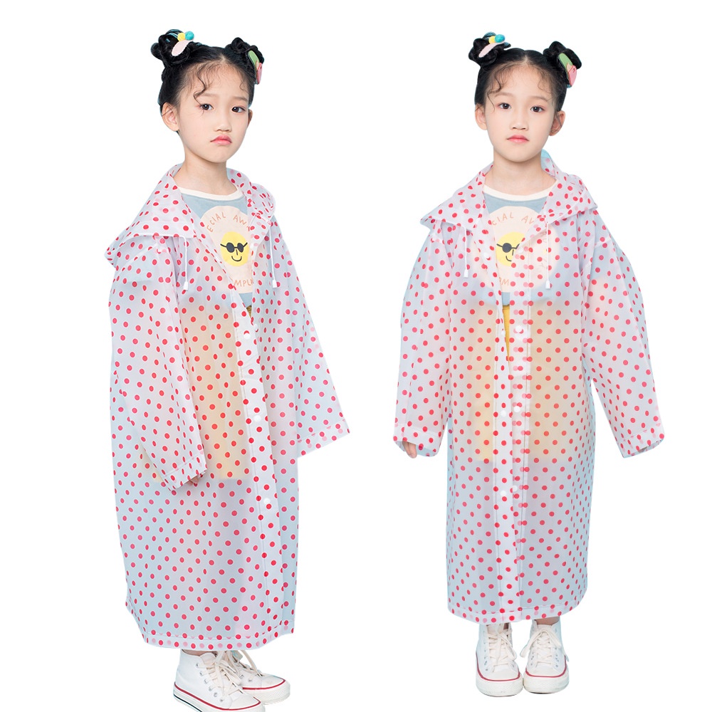 Áo Mưa Một Mảnh Bằng EVA Trong Suốt Thời Trang Sáng Tạo Dành Cho Bé Trai Gái Scho