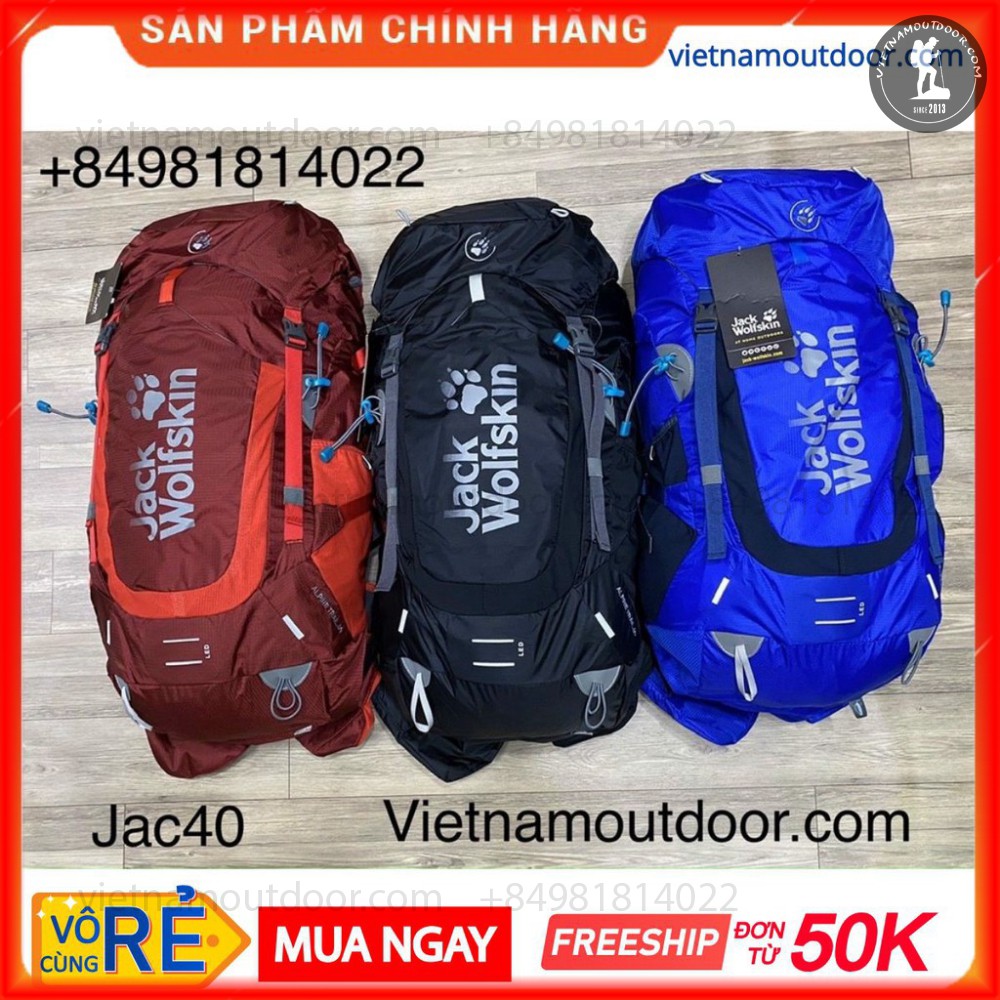 Balo Du Lịch Jack Wolfskin 40L model 2022 - Balo phượt - balo trekking ⚡️ [ HÀNG XUẤT DƯ ]