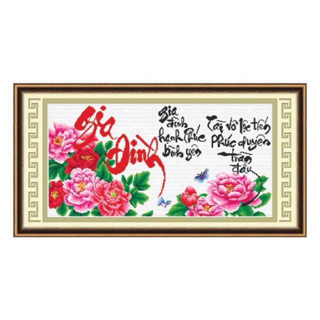 Tranh thêu chữ thập Gia Đình 51402 (84x47) chưa thêu