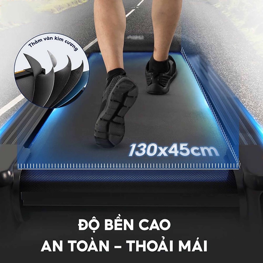 Máy Chạy Bộ Đa Năng Tại Nhà Cao Cấp CIAPO A4, Máy Chạy Bộ Gấp Gọn Tại Nhà Tốc Độ Tối Đa 16Km/h Chế Độ Nâng Dốc 15 Độ