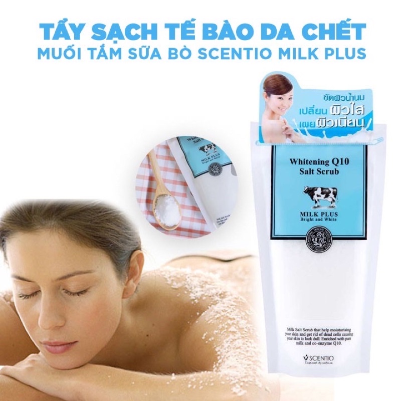 Muối tẩy tế bào chết sáng mịn và trẻ hóa làn da Scentio Milk Plus 300g