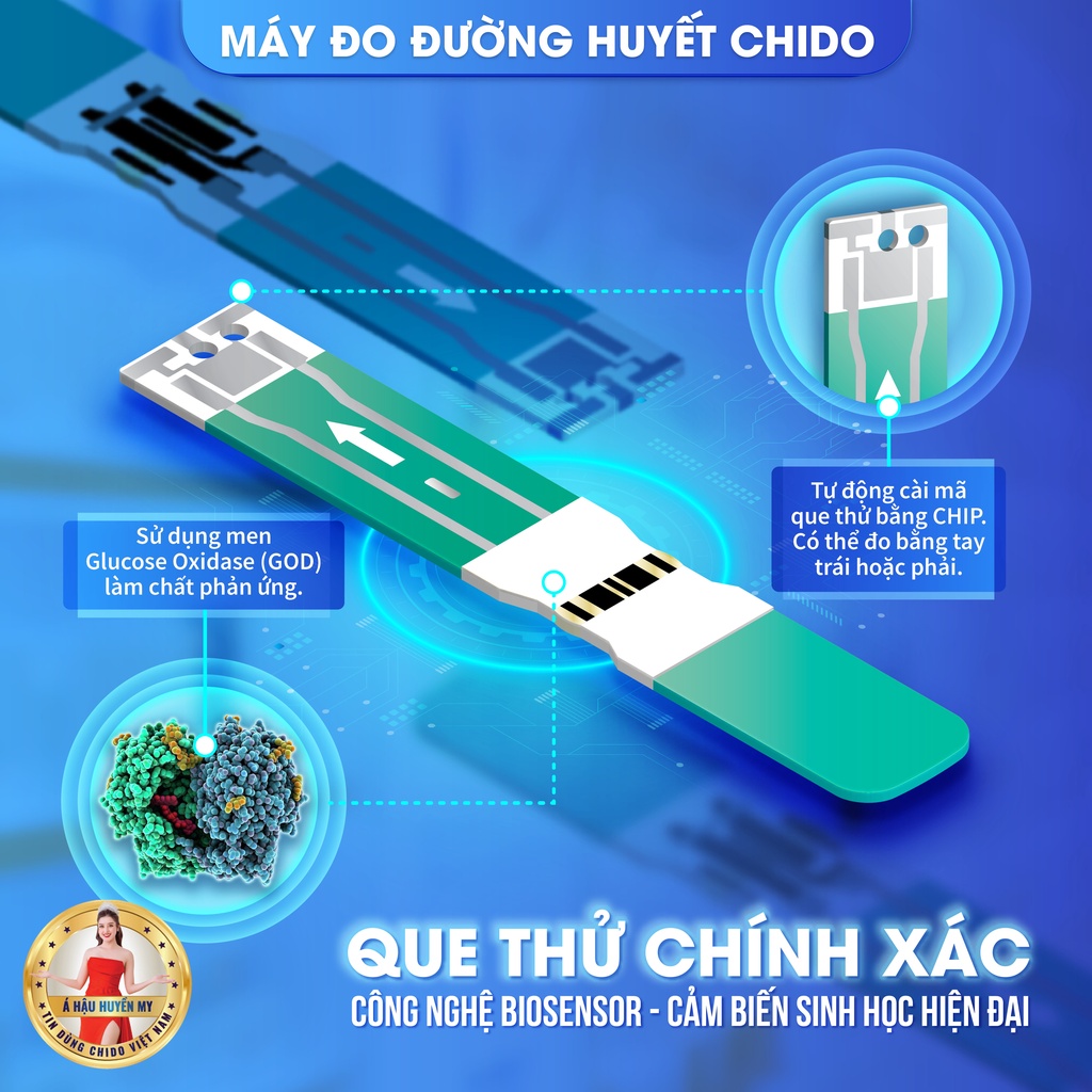 50 Que Thử và Kim Máy Đo Đường Huyết Tiểu Đường Chido