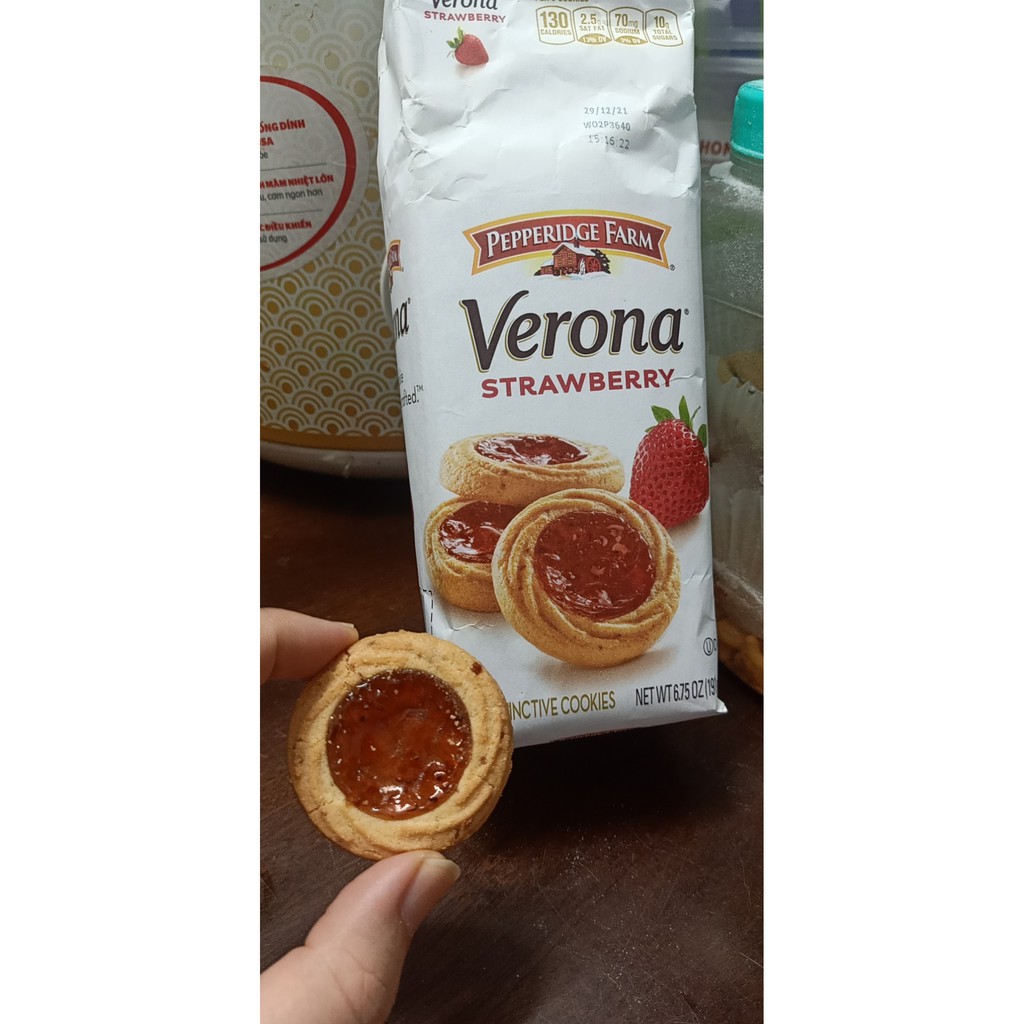 [Gói 191g – VERONA] BÁNH QUY DÂU [USA] PEPPERIDGE FARM Verona Strawberry Cookies