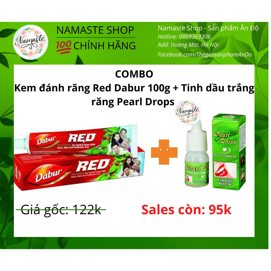 Kem đánh răng tốt nhất thế giới Dabur Red 100g/200g - Sạch răng, giảm viêm răng lợi