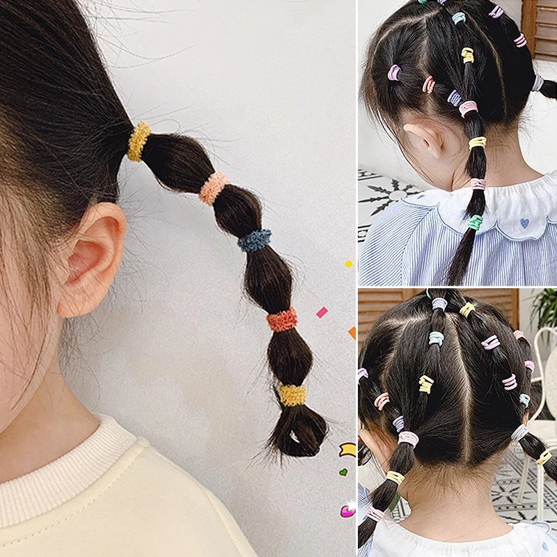 Bộ 100 Dây Thun Cột Tóc Nhiều Màu Sắc Thời Trang Dành Cho Nữ