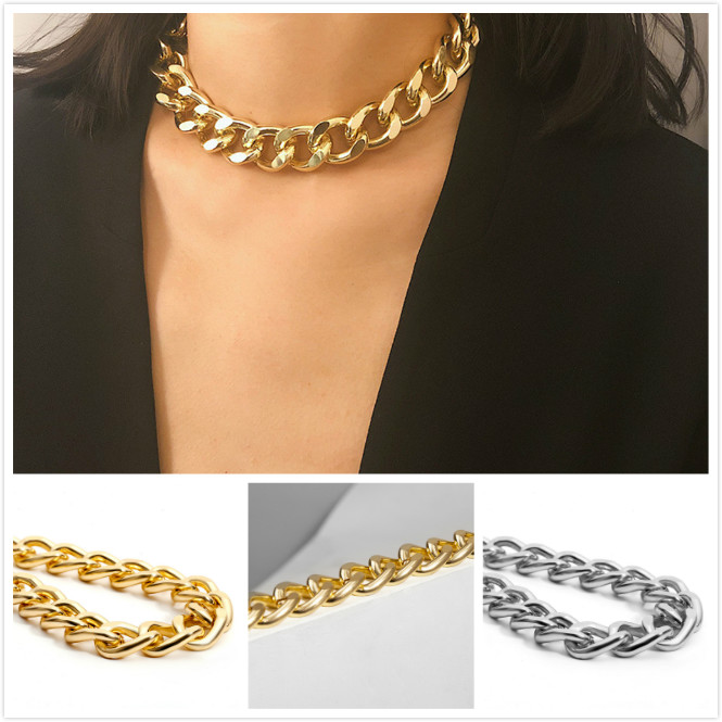 Vòng Cổ Choker Bằng Nhôm Phong Cách Hip Hop Cho Nữ