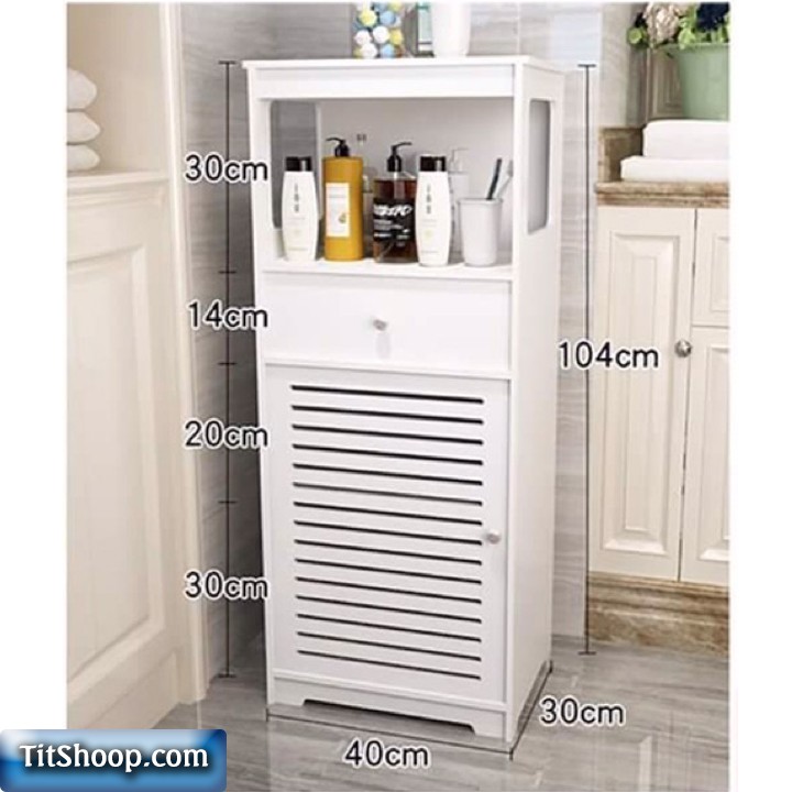 Tủ đứng để đồ dùng trong nhà vệ sinh bằng gỗ nhựa chống nước sang trọng, tủ đựng dầu gội sữa tắm, khăn tắm