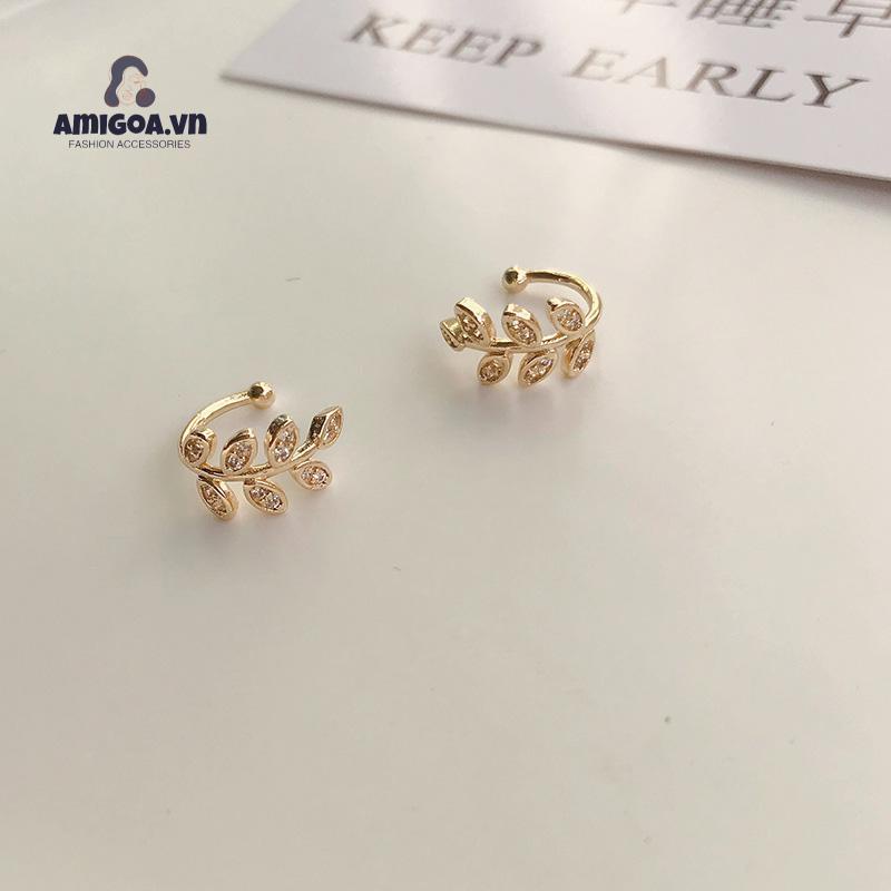 ✨✨Khuyên kẹp vành tai hình chiếc lá đơn giản phong cách Hàn Quốc