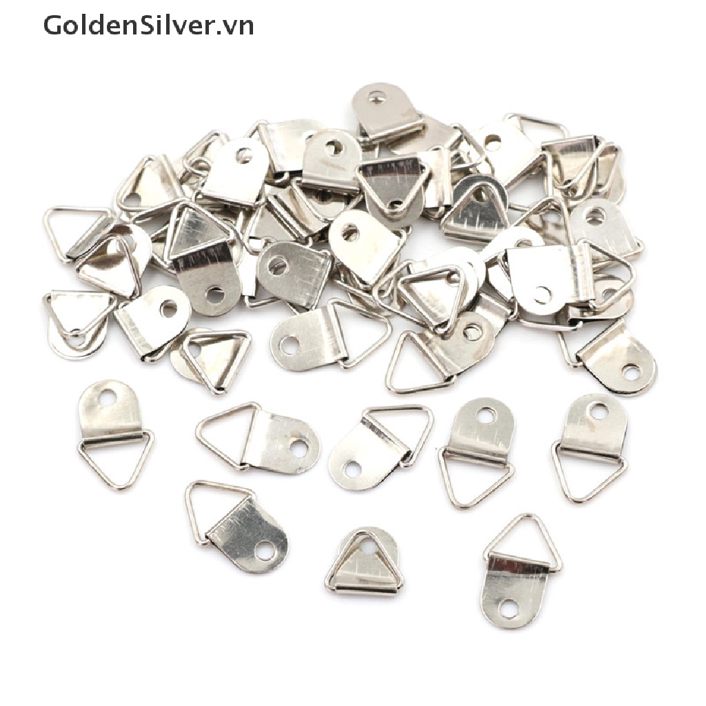 Set 50 Móc Treo Khung Ảnh Hình Tam Giác Tráng Gương Màu Bạc