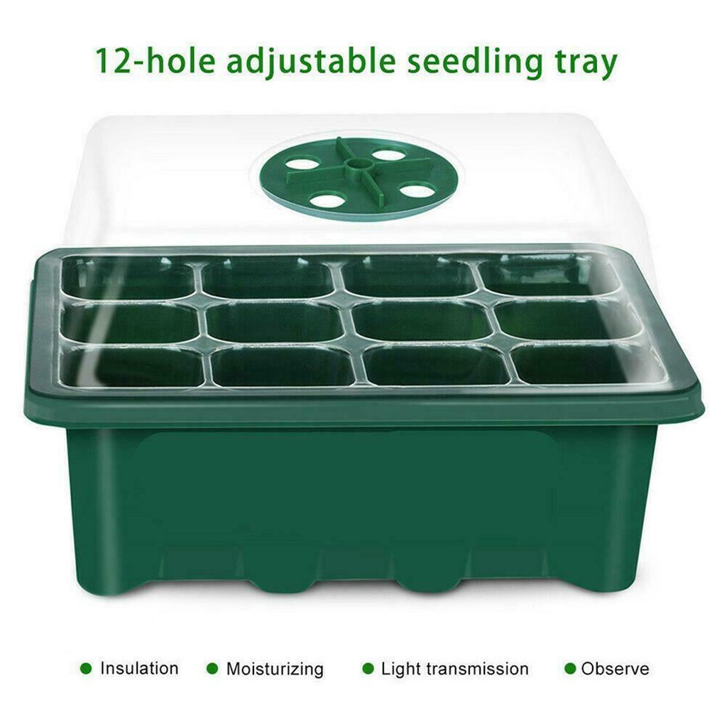 Hộp Ươm Hạt Giống 12 Lỗ Kèm Vỏ Bọc Tiện Dụng