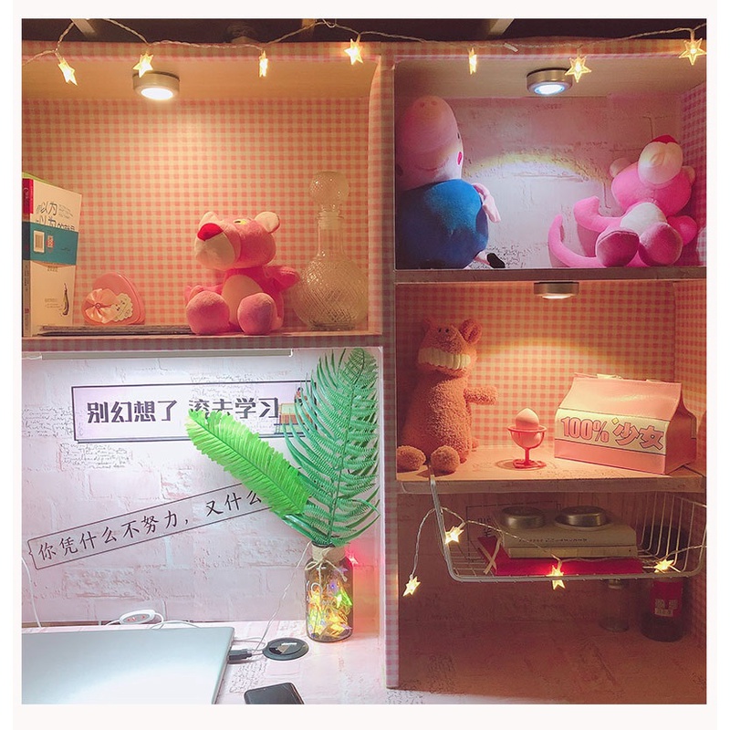 (Tặng Pin) Đèn LED Bóng Tròn Dùng Pin AAA - Đèn Góc Học Tập - Đèn Dán Tường Trong Nhà Bếp Cầu Thang Tiện Dụng