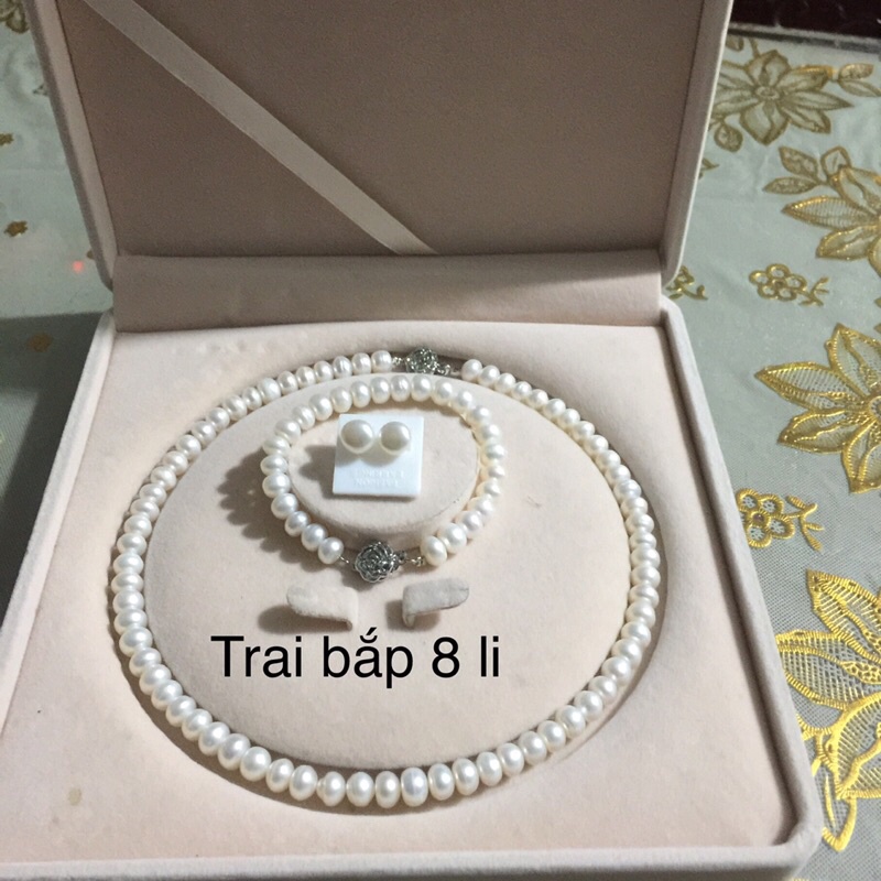Bộ quà tặng. BỘ TRANG SỨC TRAI BẮP NGỌT 8 mm ms Q5