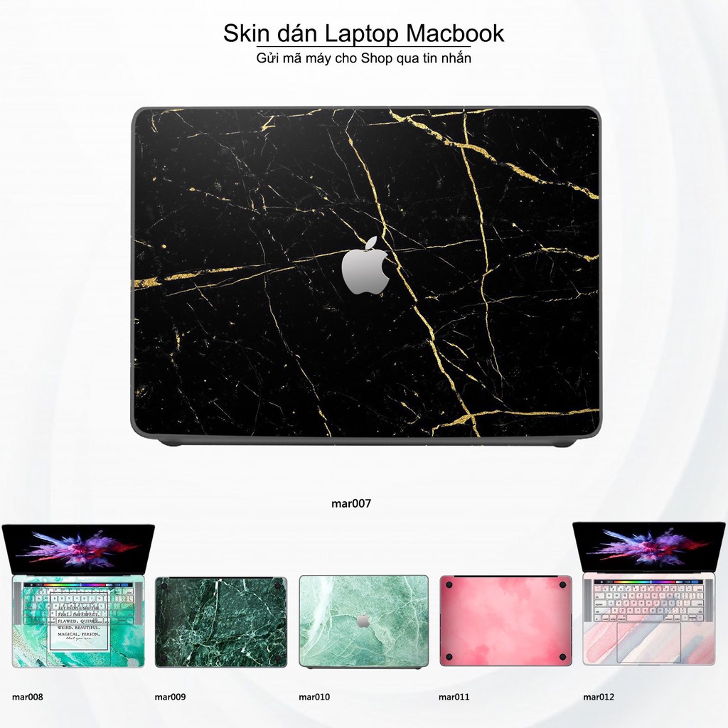 Skin dán Macbook mẫu vân Marble (đã cắt sẵn, inbox mã máy cho shop)