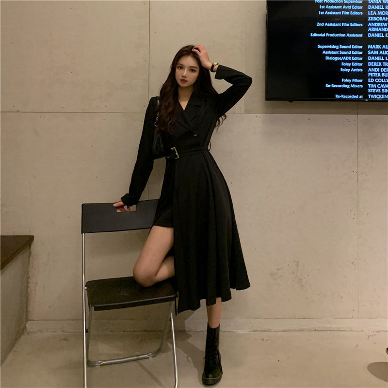 Đầm Tay Dài Dáng Ôm Sang Trọng Thời Trang Mùa Thu Hàn Quốc Dành Cho Nữ