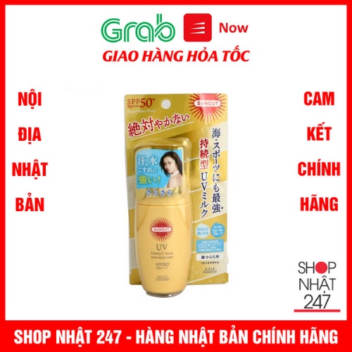 Sữa chống nắng siêu chống nước Kose Suncut UV Perfect Milk Super Water Proof 60ml - Nội địa Nhật Bản