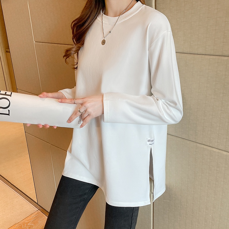 NRVP Áo Thun Nữ Tay Dài 100% Cotton Thời Trang Hàn Quốc