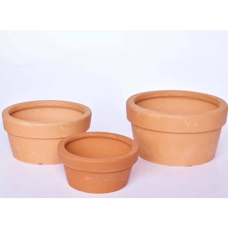 Bộ Chậu Đất Nung Lùn Giá Rẻ- Gốm Sứ Bát Tràng