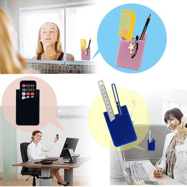 Ví đựng tiền thẻ thời trang đơn giản bằng silicone tự dính cho điện thoại