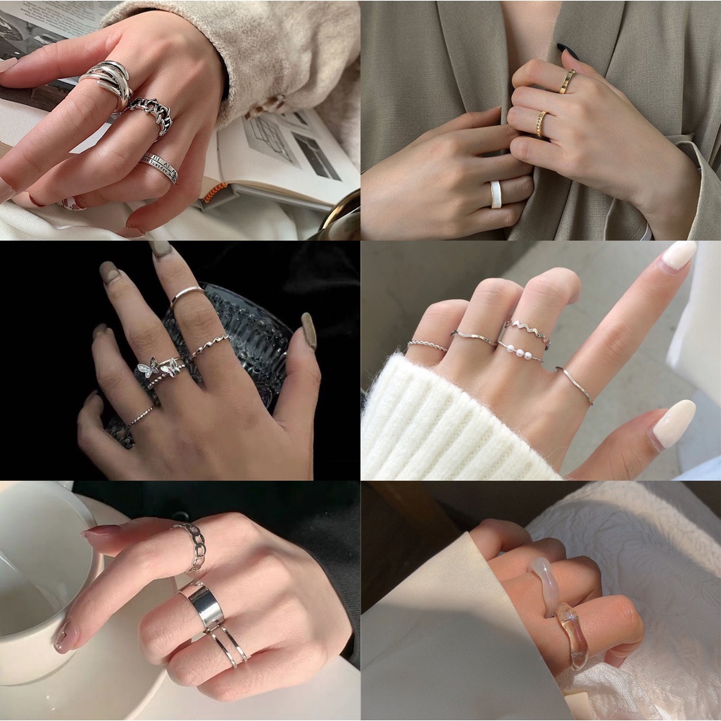 Set Nhẫn Thời Trang Cá Tính Độc Đáo Cho Nữ
