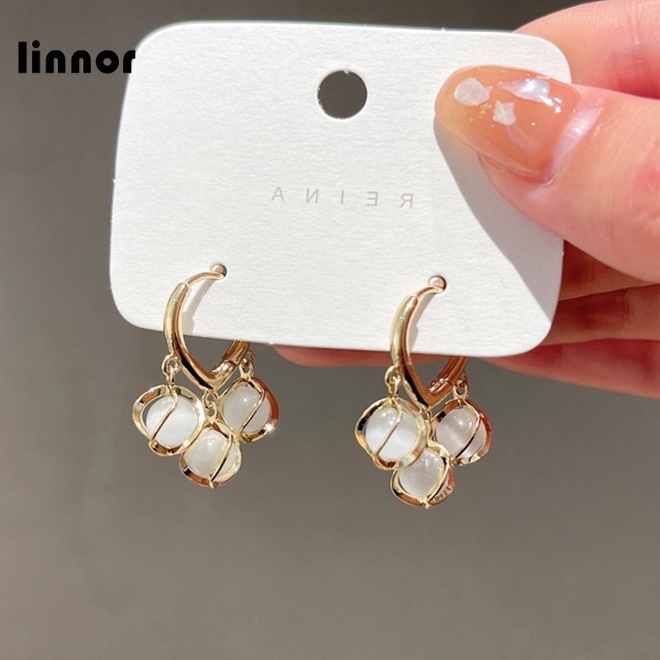 Khuyên Tai Dáng Dài Đính Đá Opal Thanh Lịch Mới