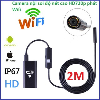 Camera Nội soi không dây thế hệ mới phát Wifi độ nét chuẩn HD720p dài 2m