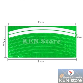 Bộ 8 miếng decal phản quang dán mâm xe đạp, mâm xe máy