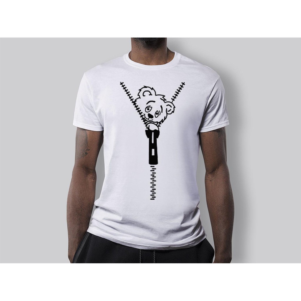 Áo thun nam in hình dây kéo