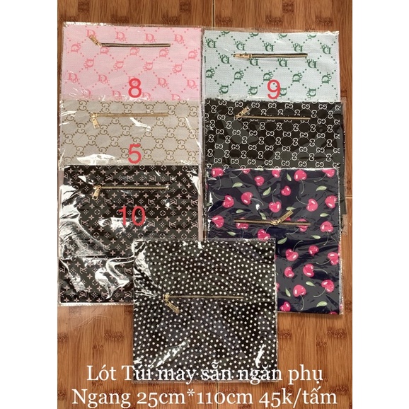 Lót Túi May Sẵn Ngăn Phụ Size 25cm