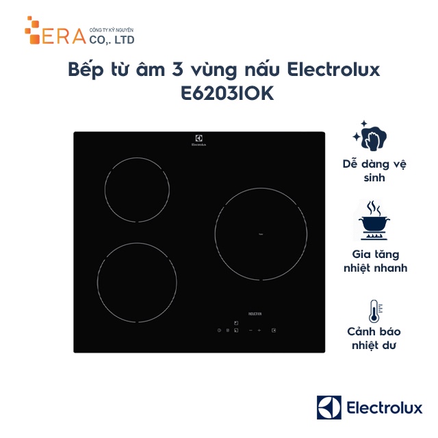 Bếp từ âm 3 vùng nấu Electrolux E6203IOK