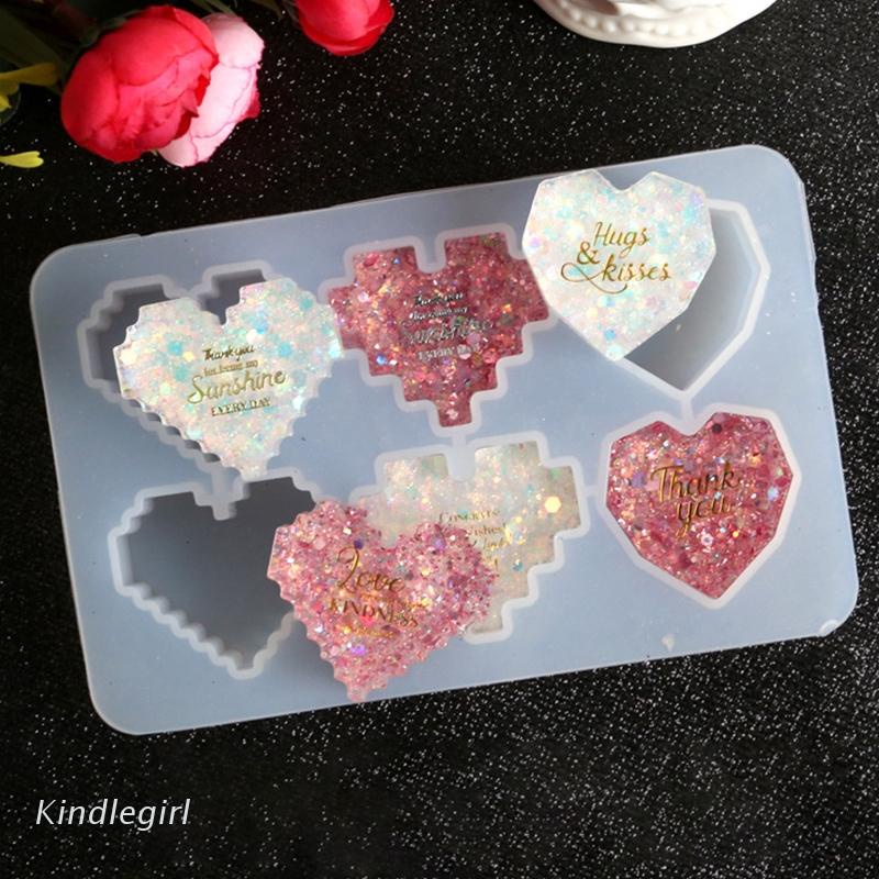 Khuôn Làm Móc Khóa DIY Hình Trái Tim