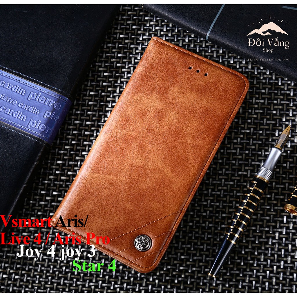 Bao da Bphone A85 A40 A50 A60 B86 Vsmart Aris pro live 4 joy 4 joy 3  Active 3 Star 4 Star 5 Joy 2 đính Kim loại