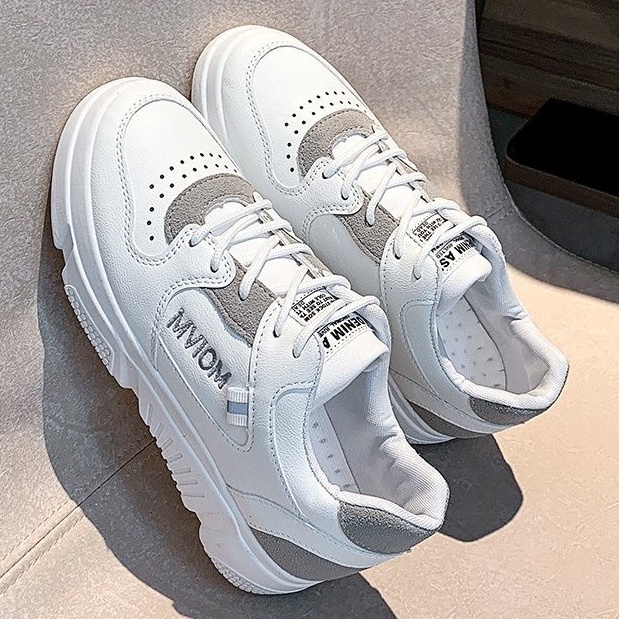 Giày thể thao nữ trắng giày sneaker nữ đế bằng giá rẻ năng động ulzzang - E4E4