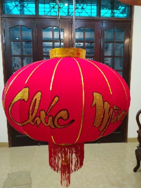 ĐÈN LỒNG NHUNG LOẠI ĐẸP TREO TẾT