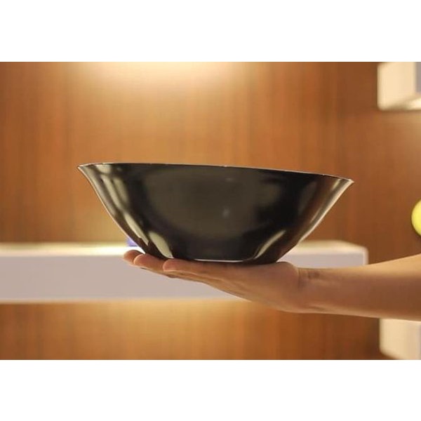 Bát tô thủy tinh Luminarc Carine đen 27cm D2376, tô trộn salat, dùng được trong lò vi sóng, sản xuất tại Pháp