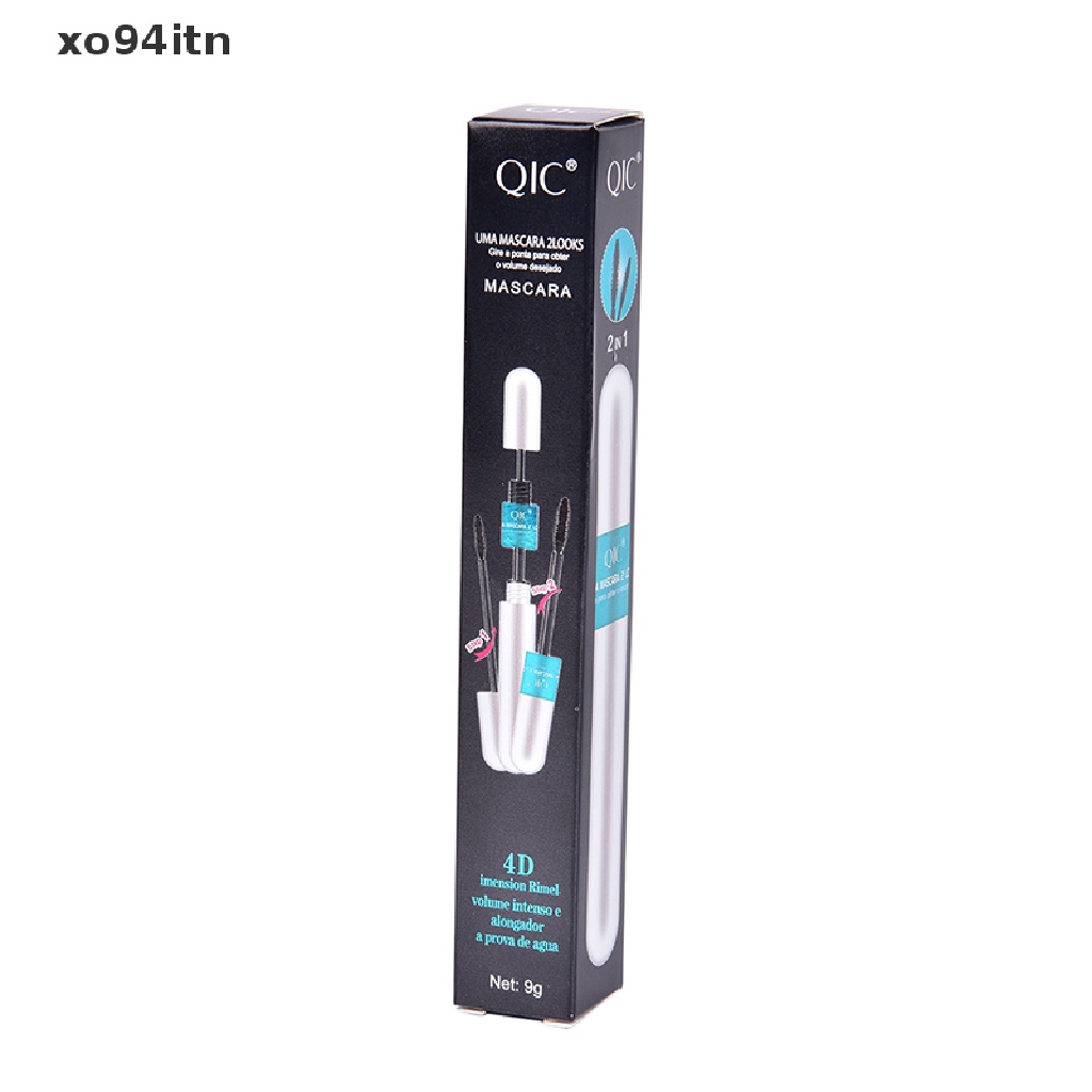 [Hàng mới về] Mascara chải lông mi QIC 2 trong 1 sợi lụa 4D chống thấm nước làm dài mi
