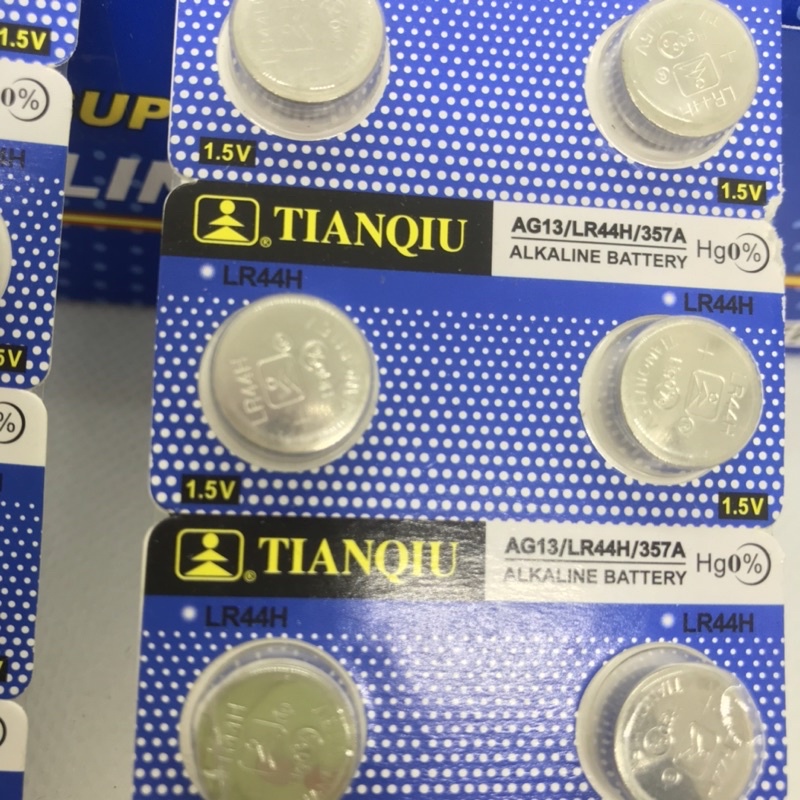10 Viên Pin AG13, LR44H, 357A TIANQIU 1.5V dùng cho đồng hồ đeo tay, đồ chơi, nhiệt kế