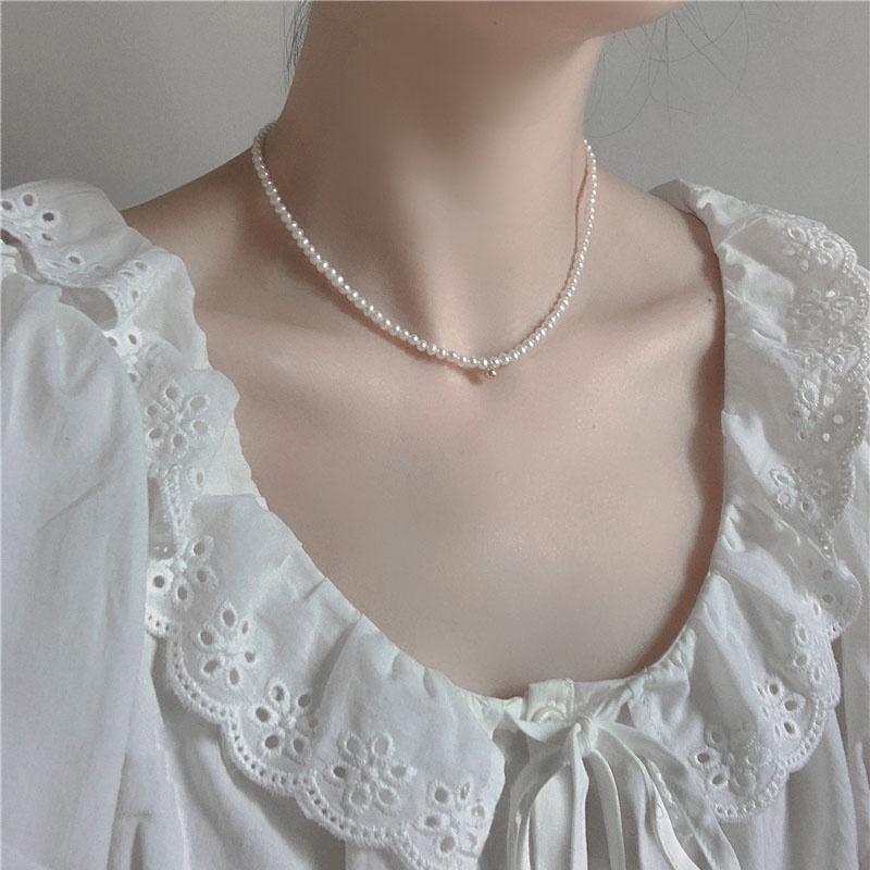 Vòng Cổ Choker Đính Hạt Ngọc Trai Thời Trang Phong Cách Hàn Quốc Dành Cho Nữ Mới