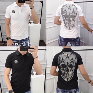 Áo Polo Philipp Plein đầu nâu đính đá cao cấp 2021