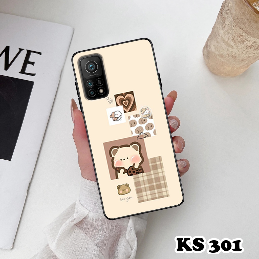 Ốp lưng Xiaomi Mi 10T 5G - Xiaomi Mi 10T Pro 5G - Ốp in hình gấu &amp; thỏ đang yêu - Lưng nhám viền TPU cao cấp