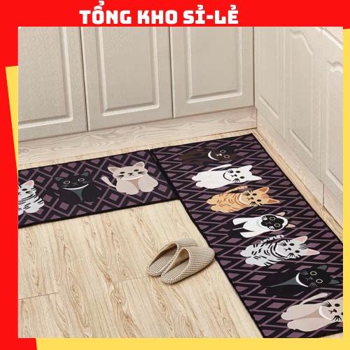 Thảm bếp, thảm nhà tắm chống trơn (40*60 + 40*120 cm) - bộ 2 thảm 88201 TỔNG KHO SỈ 88