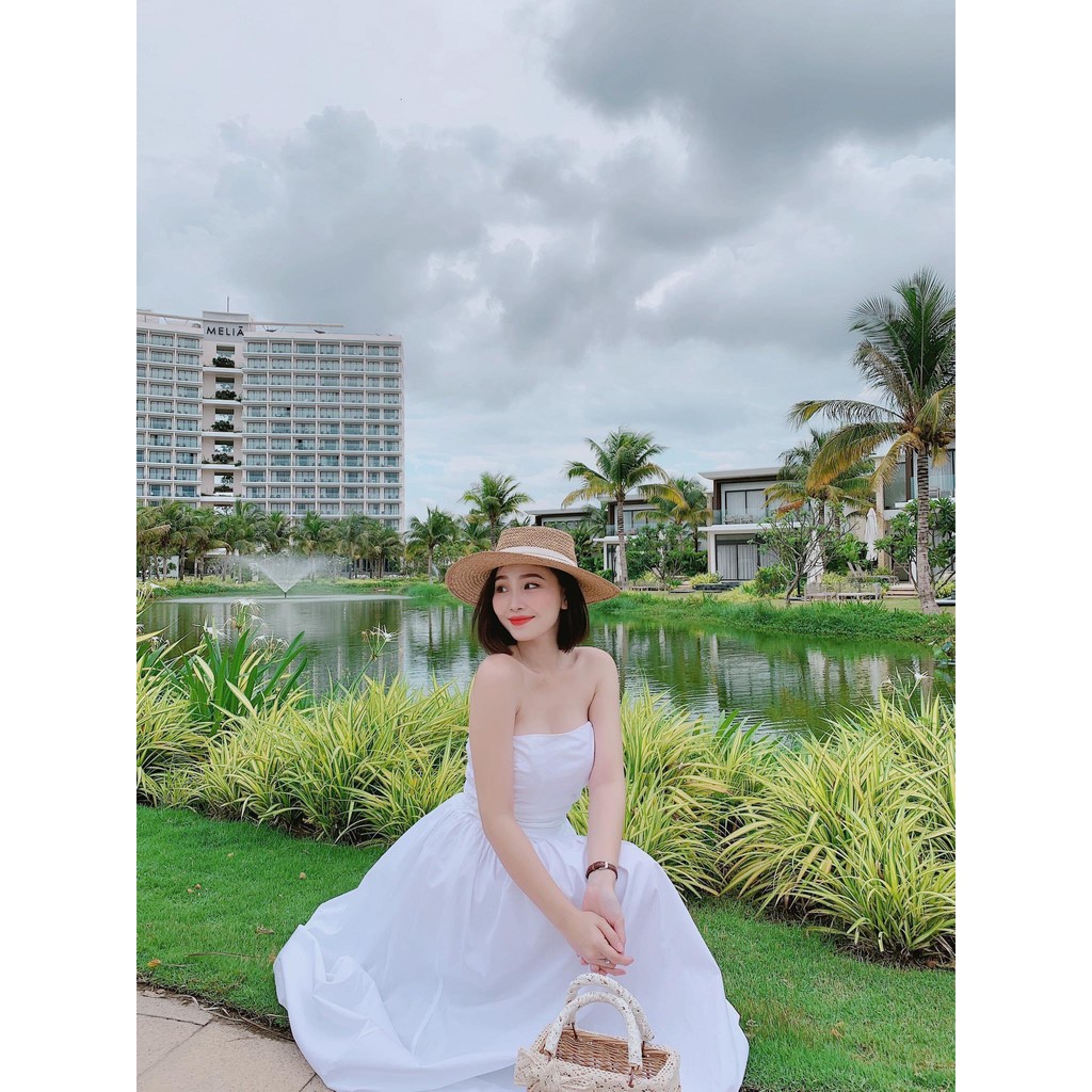 (HÌNH THẬT) Đầm Maxi Cúp Ngực Tùng Xoè VIVU (TRẮNG) | BigBuy360 - bigbuy360.vn