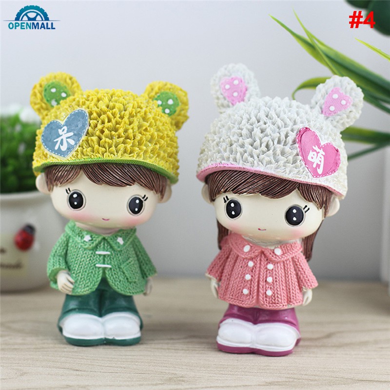 Bộ 2 mô hình búp bê trang trí nội thất xe hơi đáng yêu