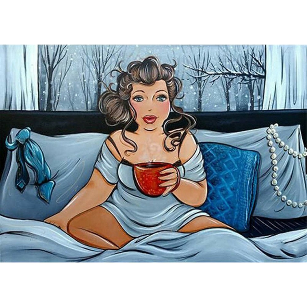 Bộ Tranh Đính Trang Trí Hình Cô Gái 5d Diy