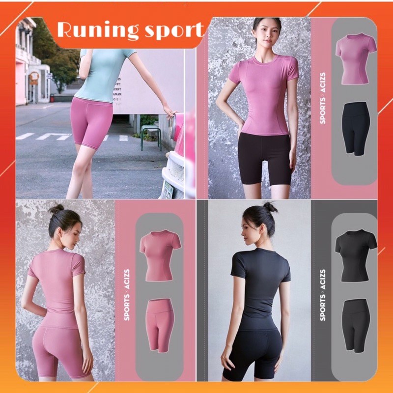 Quần áo tập gYM, yoga nữkiểu dáng body co giãn mềm mại ôm sát cơ thể bạn  Runing Sport BN01