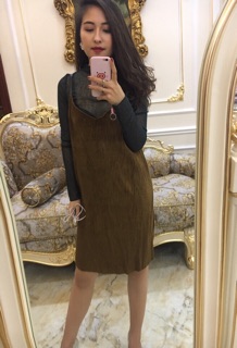 Set váy yếm nhung