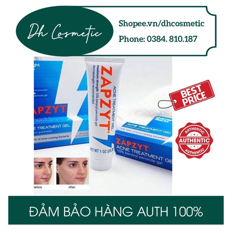 ( CÓ SẴN CHÍNH HÃNG) Chấm mụn ZAPZYT 10% Benzoyl Peroxide