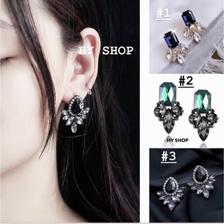 khuyên tai đính đá acrylic nhiều màu sang trọng quý phái - khuyên tai nữ xinh xắn