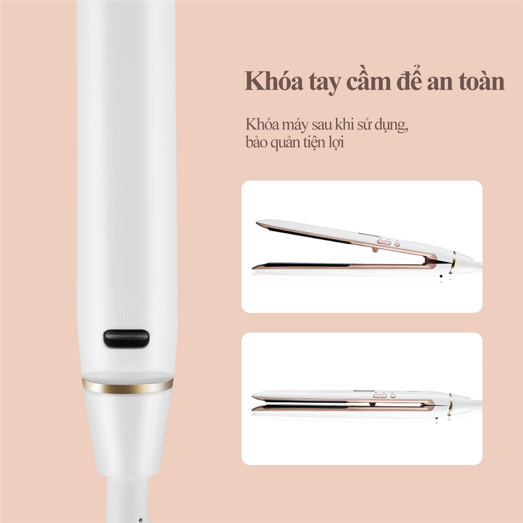 CkeyiN 2 in1 26MM Hair Straightener And Hair Curler with 3D Floating Plates Curling Iron HS521
