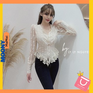 Áo ren cúc ngọc chưa bao giờ hết hot của moony đây ạ. Áo kiểu nữ chất liệu ren mền mại