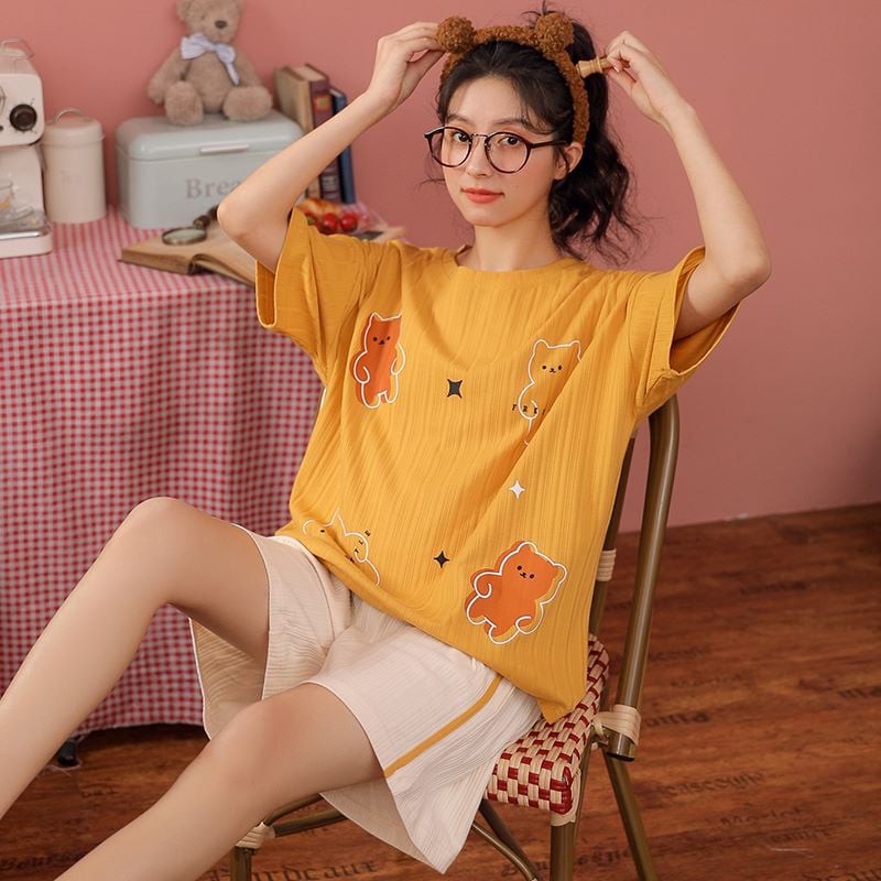 MẪU HOT] Đồ ngủ nữ cotton vân sọc cộc tay pijama, Đồ bộ nữ cộc tay dễ thương mùa hè chất mát nhiều hoạ tiết đẹp | BigBuy360 - bigbuy360.vn